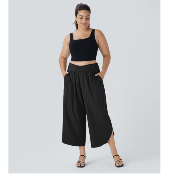 HALARA BREEZEFUL™ High Waisted Crossover Pocket Quick Dry Pants Black Size 2X - Picture 3 of 13